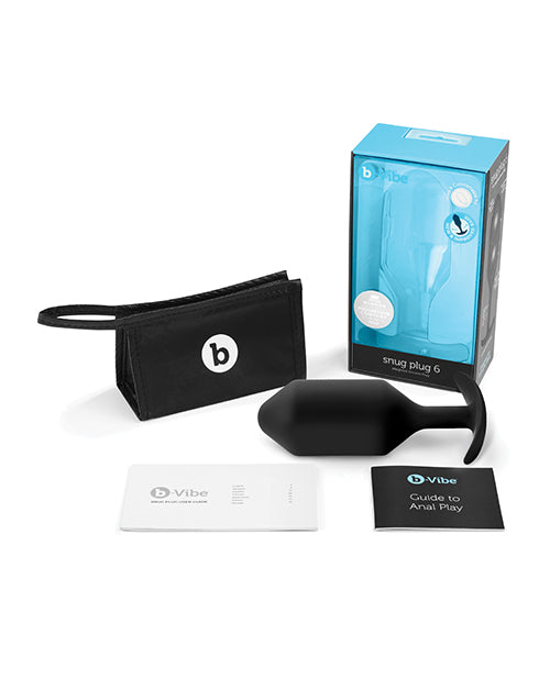 b-Vibe Weighted Snug Plug 7 - 600g - Black - Empower Pleasure