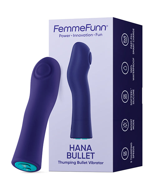 Femme Funn Hana Fingerlike Thumping Bullet - Dark Purple - Empower Pleasure