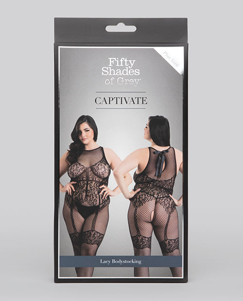 Fifty Shades of Grey Captivate Lacy Body Stocking Black OQ - Empower Pleasure