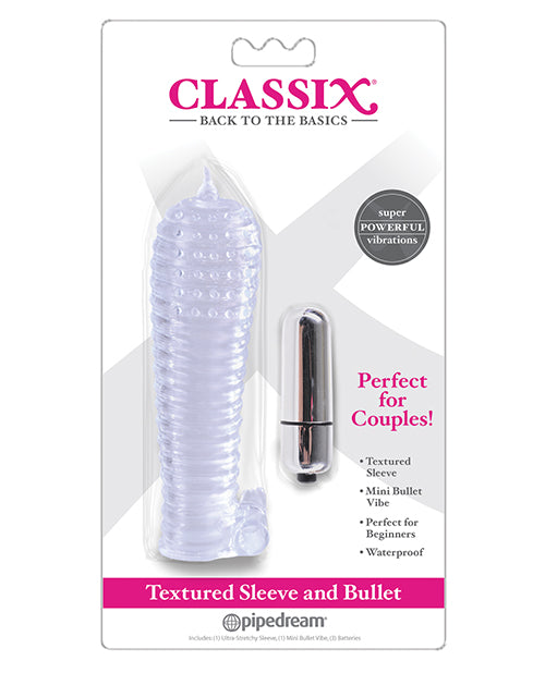 Classix Textured Sleeve & Bullet - Assorted Colors - Empower Pleasure