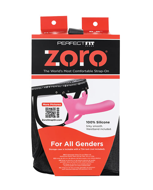 Perfect Fit Zoro 5.5" Strap On w/Case - Pink - Empower Pleasure