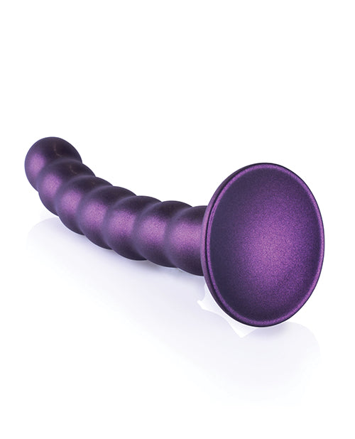 Shots Ouch 6.5" Beaded G-Spot Dildo - Metallic Purple - Empower Pleasure