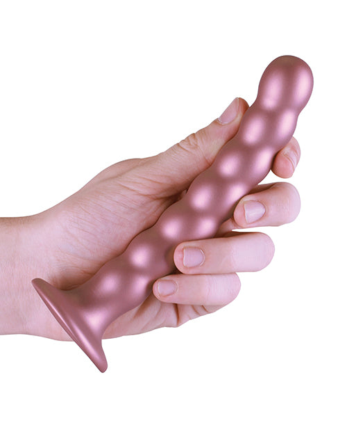 Shots Ouch 6.5" Beaded G-Spot Dildo - Rose Gold - Empower Pleasure