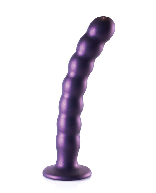 Shots Ouch 8" Beaded G-Spot Dildo - Metallic Purple - Empower Pleasure