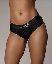 Shots Ouch Vibrating Strap On High-Cut Brief - Black M/L - Empower Pleasure
