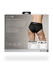 Shots Ouch Vibrating Strap On High-Cut Brief - Black XS/S - Empower Pleasure