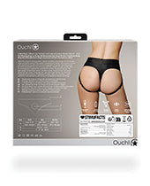 Shots Ouch Vibrating Strap On Thong w/Removable Rear Straps - Black XS/S - Empower Pleasure