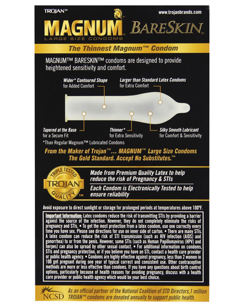 Trojan Magnum Bareskin Condoms - Empower Pleasure