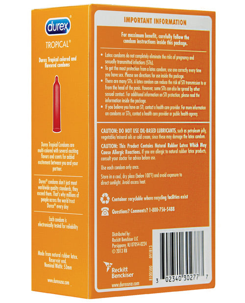Durex Tropical Color & Scents Condoms - Box of 12 - Empower Pleasure