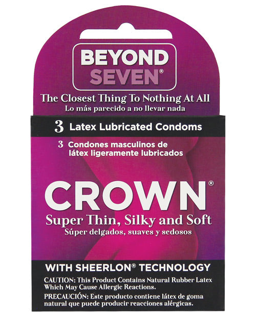 Crown Lubricated Condoms - Box of 3 - Empower Pleasure