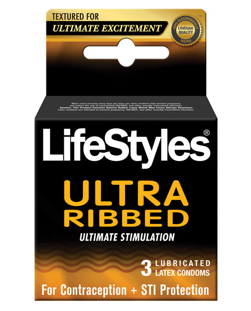 Lifestyles Ultra Ribbed - Box of 3 - Empower Pleasure