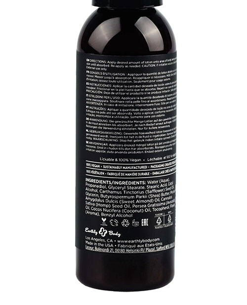 Earthly Body Hemp Seed by Night Edible Lotion - 2 oz Strawberry - Empower Pleasure