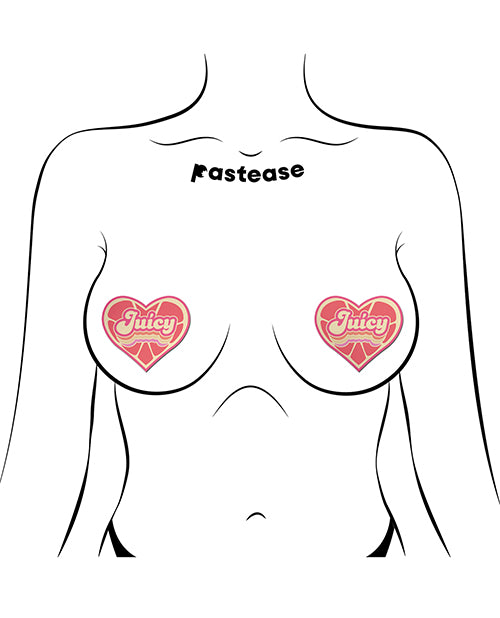 Pastease Premium Retro Heart Juicy - Pink Grapefruit O/S - Empower Pleasure
