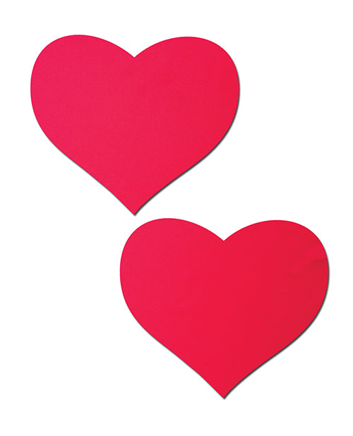 Pastease Basic Heart Black Light Reactive - Neon Red - Empower Pleasure