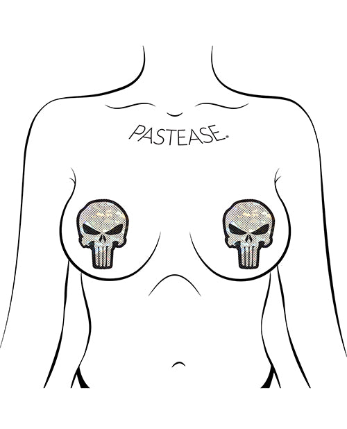 Pastease Glittering Punisher Skull - White/Black O/S