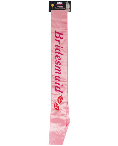 Bachelorette Bridesmaid Flashing Sash w/Kisses - Pink - Empower Pleasure