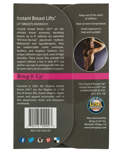 Bring it Up Plus Size Breast Lifts - D Cup & Larger - Pack of 3 - Empower Pleasure