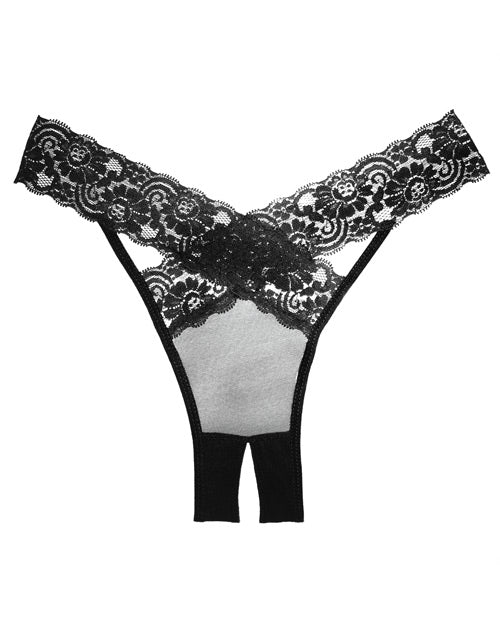 Adore Sheer & Lace Desire Panty - Black