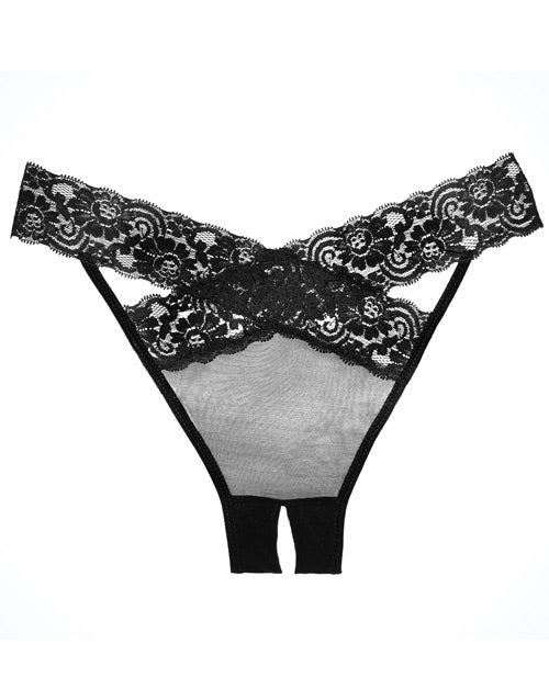 Adore Sheer & Lace Desire Panty - Black