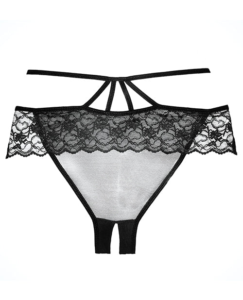 Adore Angel Crotchless Panty Black O/S
