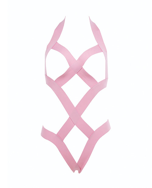 Kitten Obsession Strappy Open Cup Teddy Pink O/S - Empower Pleasure