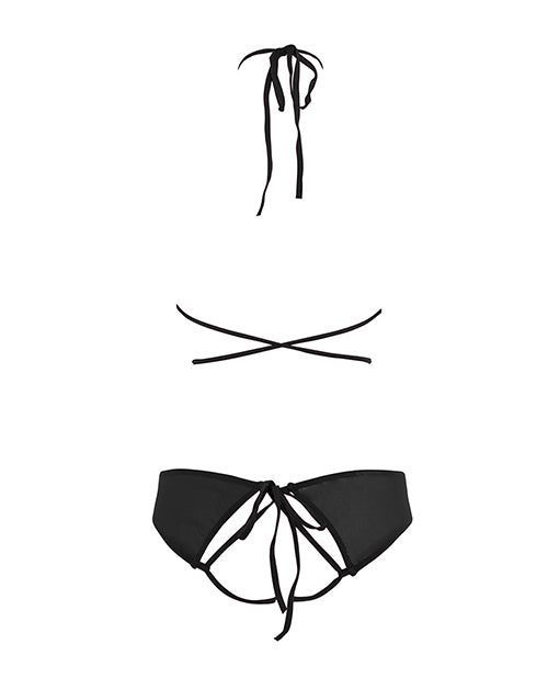 Allure Marley Mesh Peek A Boo Top & Open Panty Black S/M - Empower Pleasure