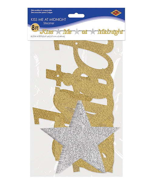 New Year's Kiss Me at Midnight Streamer - Gold/Silver - Empower Pleasure