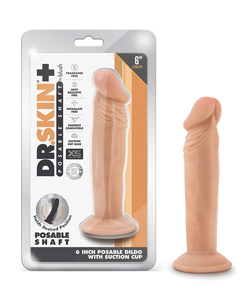 Blush Dr. Skin Plus 6" Posable Dildo - Vanilla - Empower Pleasure