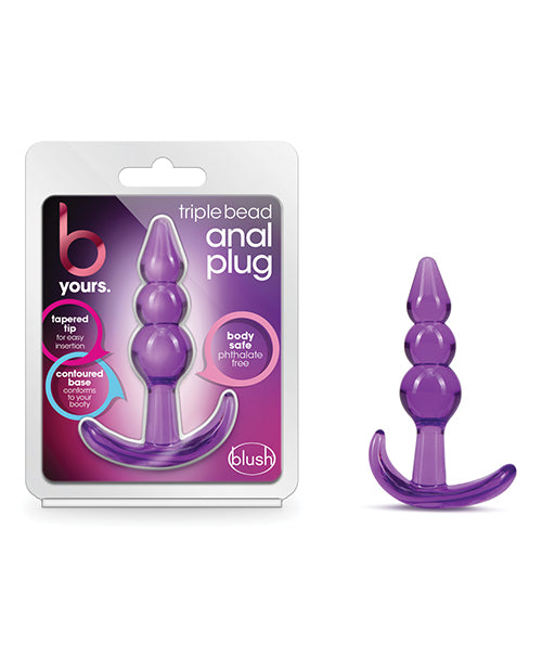 Blush B Yours Triple Bead Anal Plug - Purple - Empower Pleasure