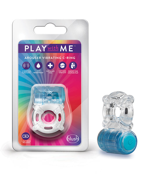 Blush Play with Me One Night Stand Vibrating C-Ring - Blue
