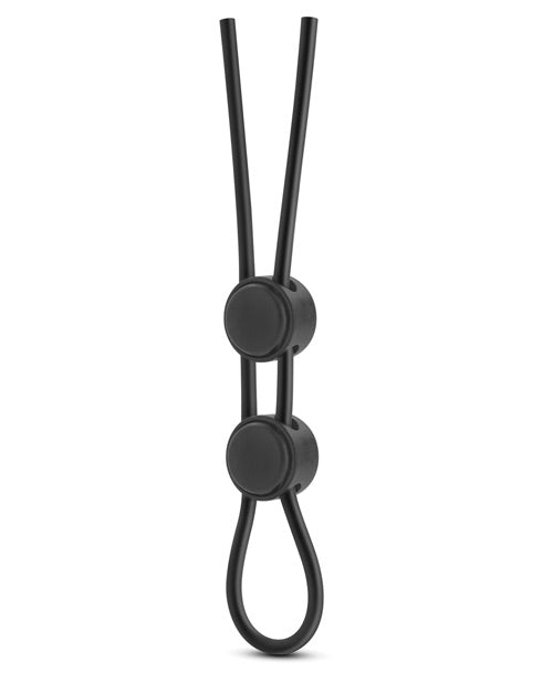 Blush Stay Hard Silicone Double Loop Cock Ring - Black - Empower Pleasure