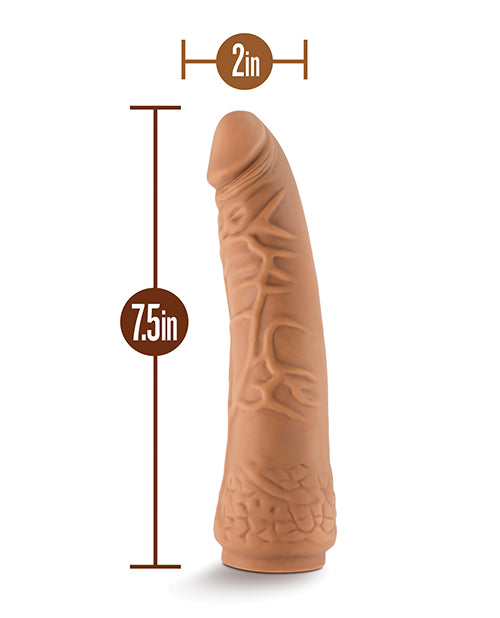 Blush Lock On 7.5" Hexanite Dildo w/ Suction Cup Adapter - Mocha - Empower Pleasure