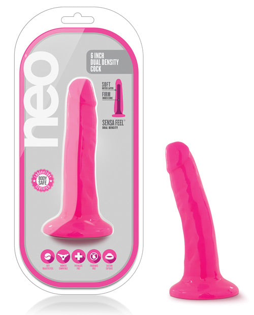 Blush Neo 5.5" Dual Density Cock - Neon Pink - Empower Pleasure