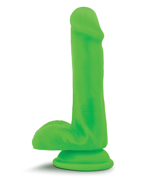 Blush Neo Elite 6" Silicone Dual Density Cock w/ Balls - Neon Green