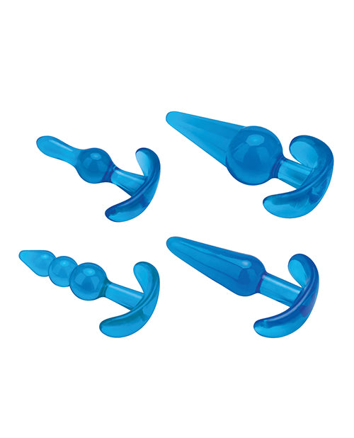 Blue Line C & B 4 pc Anal Training Set - Jelly Blue - Empower Pleasure
