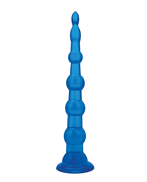 Blue Line C & B 8.5" Anal Beads with Suction Base - Jelly Blue - Empower Pleasure