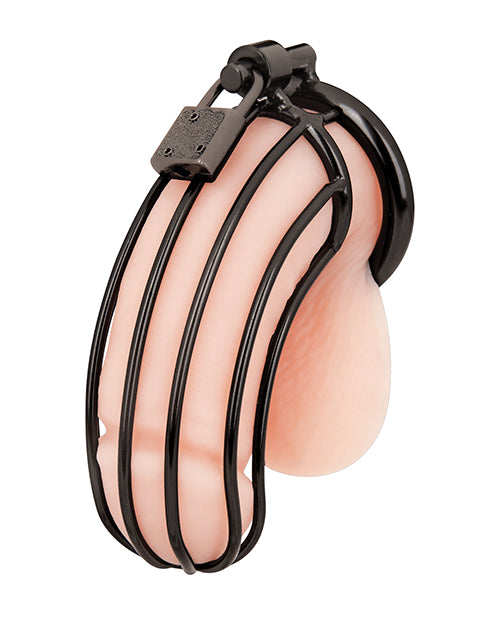 Blue Line Prisoner Cock Cage - Black - Empower Pleasure