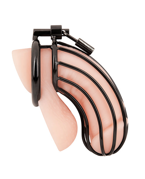 Blue Line Prisoner Cock Cage - Black - Empower Pleasure