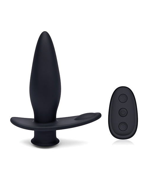 Blue Line Vibrating Anal Plug Pointer w/ Remote - Black - Empower Pleasure