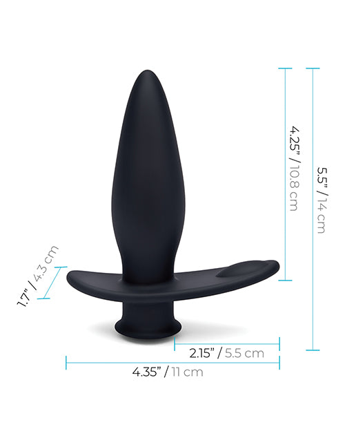 Blue Line Vibrating Anal Plug Pointer w/ Remote - Black - Empower Pleasure