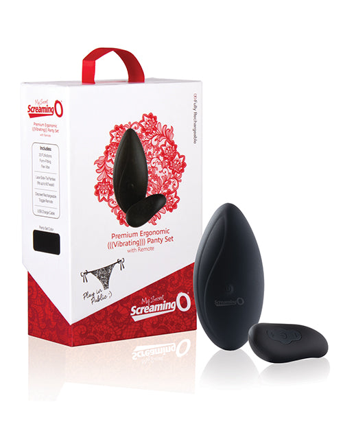 Screaming O My Secret Premium Ergonomic Remote Panty Set - Black - Empower Pleasure