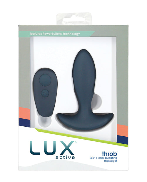 Lux Active Throb Anal Pulsating Massager w/Remote - Dark Blue - Empower Pleasure