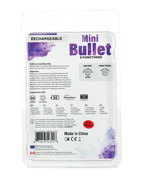 Mini Bullet Rechargeable Bullet - 9 Functions Purple - Empower Pleasure