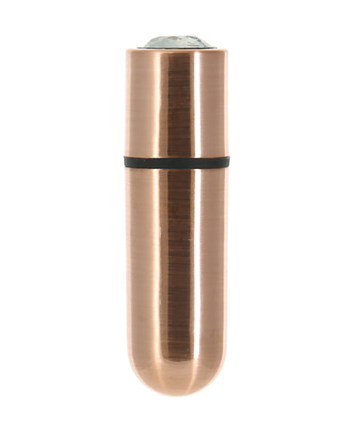 First Class Mini Rechargeable Bullet with Crystal - 9 Functions Rose Gold - Empower Pleasure