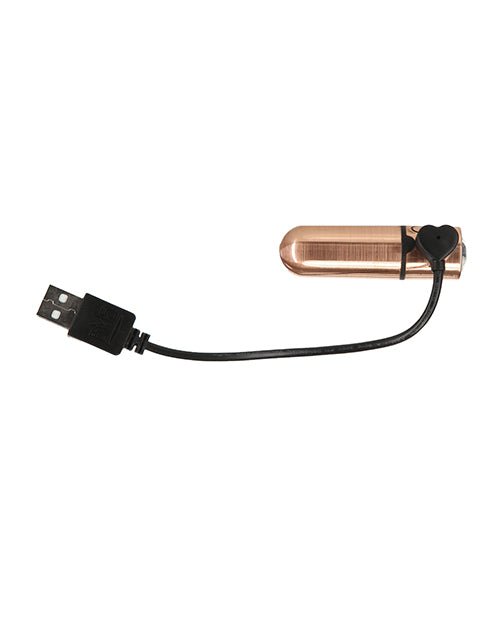 First Class Mini Rechargeable Bullet with Crystal - 9 Functions Rose Gold - Empower Pleasure