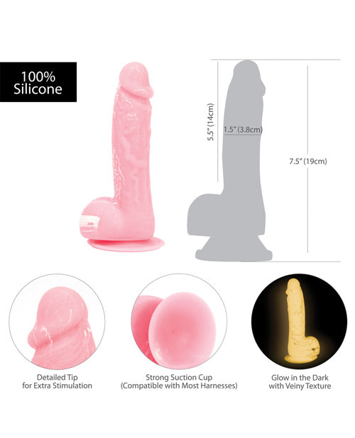 The Brandon - 7.5" Glow-in-the-Dark Dildo - Empower Pleasure