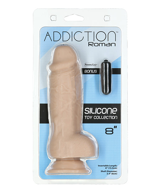 The Roman - 8" Silicone Dildo - Beige