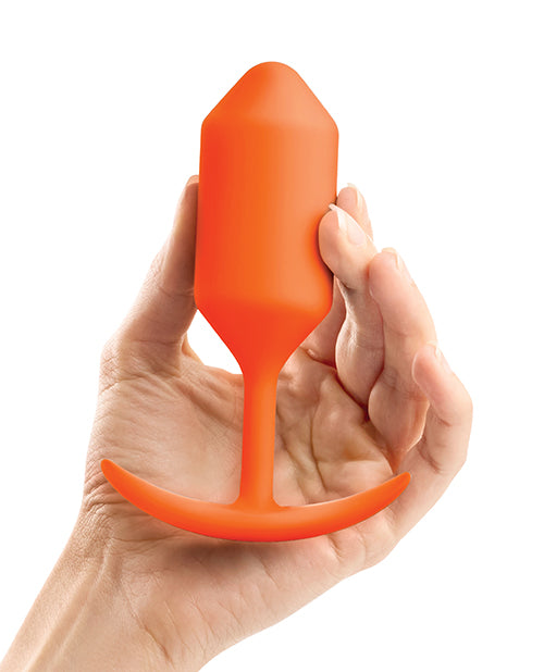b-Vibe Weighted Snug Plug 3 - 180 g - Orange - Empower Pleasure