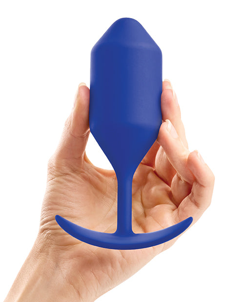 b-Vibe Weighted Snug Plug 4 - 256g - Navy - Empower Pleasure