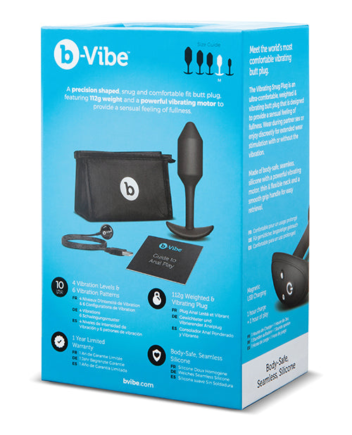 b-Vibe Vibrating Weighted Snug Plug - Medium - Empower Pleasure